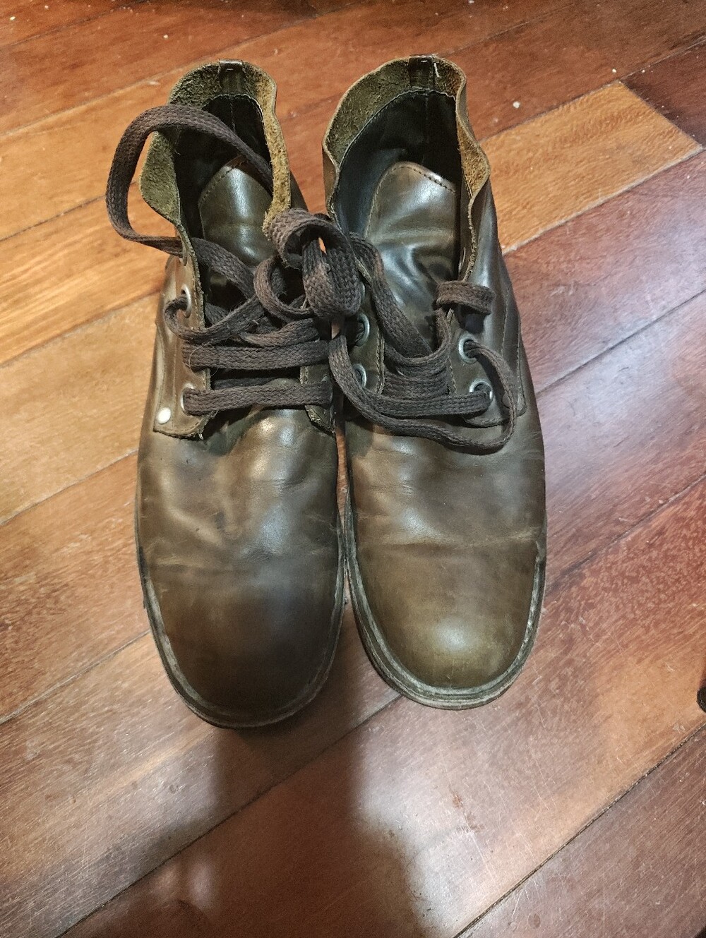 Men's Brown Leather Lace-Up Casual Boots